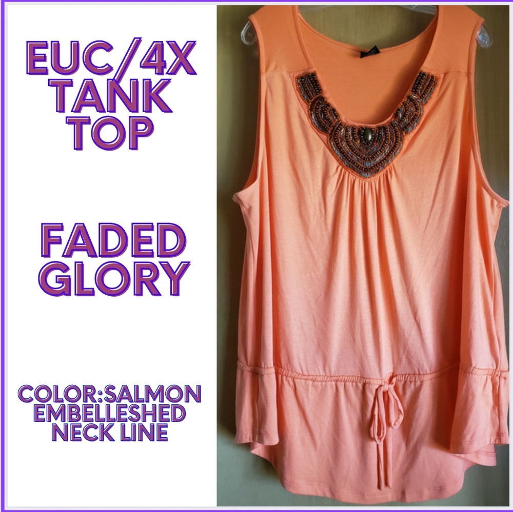 🔥EUC/ "FADED GLORY" / BEADED TANK TOP / 4X